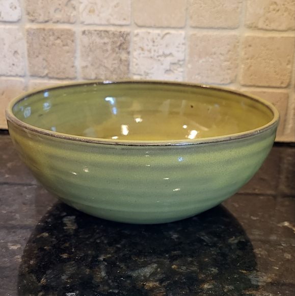 Seagrove North Carolina Olive Green Pottery Bowl - Picture 5 of 15